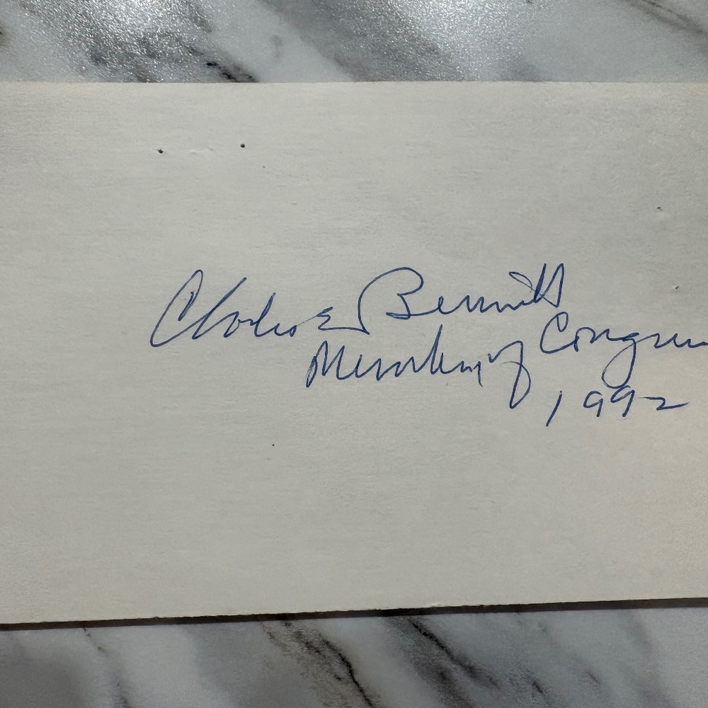 Congressman Charles Bennett - Autograph Signed Index Card - Florida - Democratic